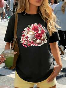 Women T-Shirts - Black - View 1