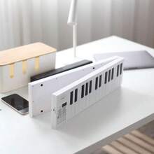 Piano Electrónico de 61 Teclas Plegable Teclado Portátil para Viaje Instrumento Musical Educativo con Función de Grabación - como en la imagen - Ver 7
