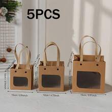 10 piezas/5 piezas Bolsas de regalo con ventana transparente, bolsas de regalo lindas y elegantes adecuadas para regalos pequeños, juguetes, y diversas ocasiones - multicolor - Ver 9