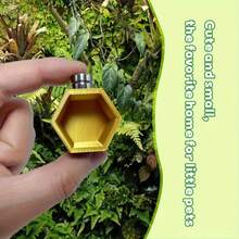 Jumping Spider Habitat Hexagon Hideout, Magnetic Jumping Spider Shelter, Jumping Spider Fence Accessories, Climbing And Feeding Platform, Small Reptile Hiding Place, Perfect Insect Habitat Decor, Jumping Spider Wheel Beehive Shaped Habitat - View 3