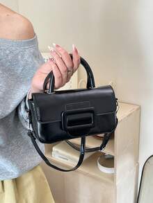 Túi xách thời trang retro mới mùa xuân 2026, túi vuông nhỏ cao cấp, túi đeo vai chéo tiện dụng cho nữ. - màu đen - Xem 2