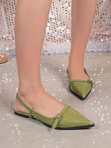 Women's New Low Vamp Hollow Design Sandals - Green - View 6