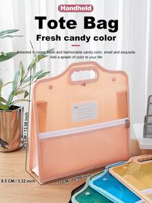 Bolso de tote de doble capa, carpeta de documentos, bolso de tote de estudio, con bolsillo de malla con cremallera frontal - Ligero y resistente al agua, organizador escolar para estudiantes, tutores, maestros, oficina - Multicolor - Ver 5