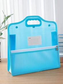 Bolso de tote de doble capa, carpeta de documentos, bolso de tote de estudio, con bolsillo de malla con cremallera frontal - Ligero y resistente al agua, organizador escolar para estudiantes, tutores, maestros, oficina - Multicolor - Ver 15