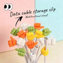 10 Stücke handgefertigte Gummi-Kabelclips - perfektes kleines Werkzeug zum Organisieren von Kabeln und Leitungen! (Zufällige Farben) - A - Übersicht 1