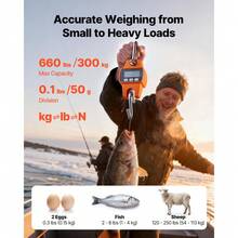 Uimoso Digital Crane Scale 660 Lbs/300 Kg Portable Hanging Scale Orange - As Pic - View 2
