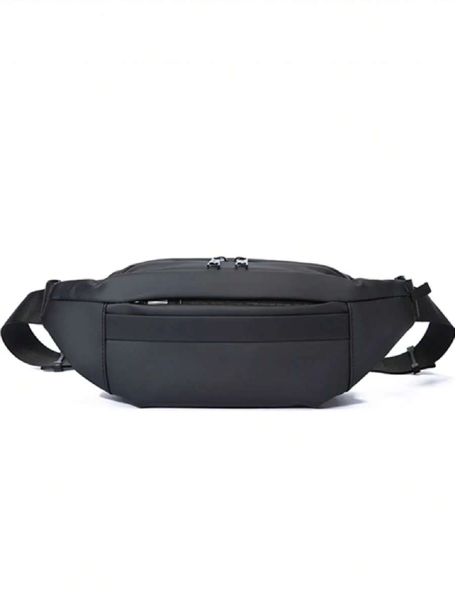 Men's Multifunctional Waist Bag, Commuting & Cycling Crossbody Bag - Black - View 1