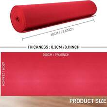 Thảm đỏ lớn, dày, chống thấm nước, thích hợp cho lễ cưới, cầu thang, chợ và các địa điểm ngoài trời rộng lớn, được làm từ vải không dệt dày dặn. - Đỏ - Xem 8