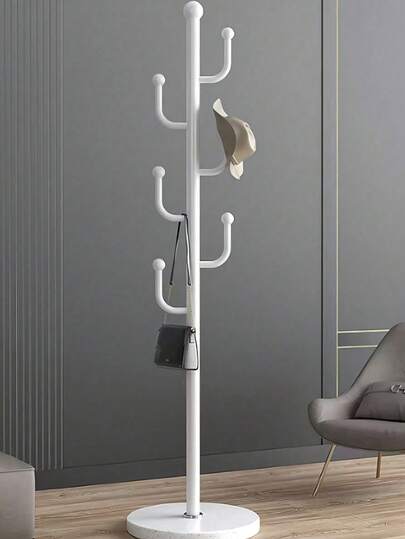 Cabideiro simples para uso doméstico, modelo minimalista e moderno, de chão, vertical, independente, para bolsas no quarto, ideal para entrada e sala de estar, com design minimalista para armazenamento e organização, perfeito para a primavera e o verão.
