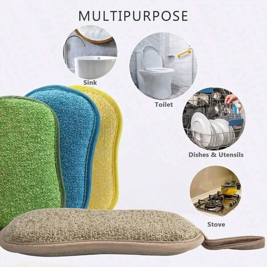 Miếng cọ rửa bằng bọt biển polyurethane có thể tái sử dụng, thích hợp để vệ sinh nhà bếp, phòng tắm, không bị rụng lông. - A - Xem 1