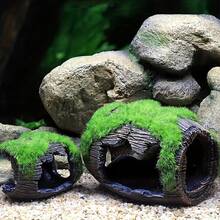 Fish Tank Decor Small Fish Hiding Cave Aquarium Ornament Cichlid Shrimp Shelter Hollow Artificial Wine Barrel - A - View 3