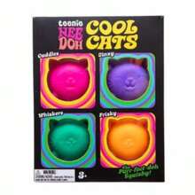 NeeDo Cool Cats Squishy, 4 Pack Sugar Ball Designs, Anxiety Relief Squeeze For Sensory Play, Sensory Fidget, Slow Rising Squishy Stress Balls - Colorful - View 3