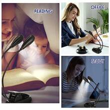 Retisee - Soporte de música con clip para lectura luces LED AAA que funcionan con pilas 3 niveles de brillo ideal para músico piano niños batería AAA no incluida brazo doble - Clásico - Ver 7