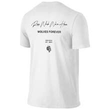 DARCSPORT Unisex 180g Wolves Print Crew Neck T-Shirt,Classic Vintage Style Men/Women Cotton Hip Hop Short Sleeve Tee - 白色-D - 查看 3