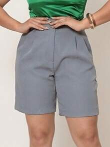 Women's Tailored Bermuda Shorts - Grey - View 5