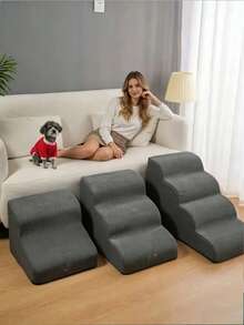 2/3/4 Escalones para perros, rampa de cama, escalones para mascotas antideslizantes, escalera desmontable y lavable para sofá/cama para perros y gatos lesionados, ancianos o con dolor de articulaciones - Multicolor - Ver 2