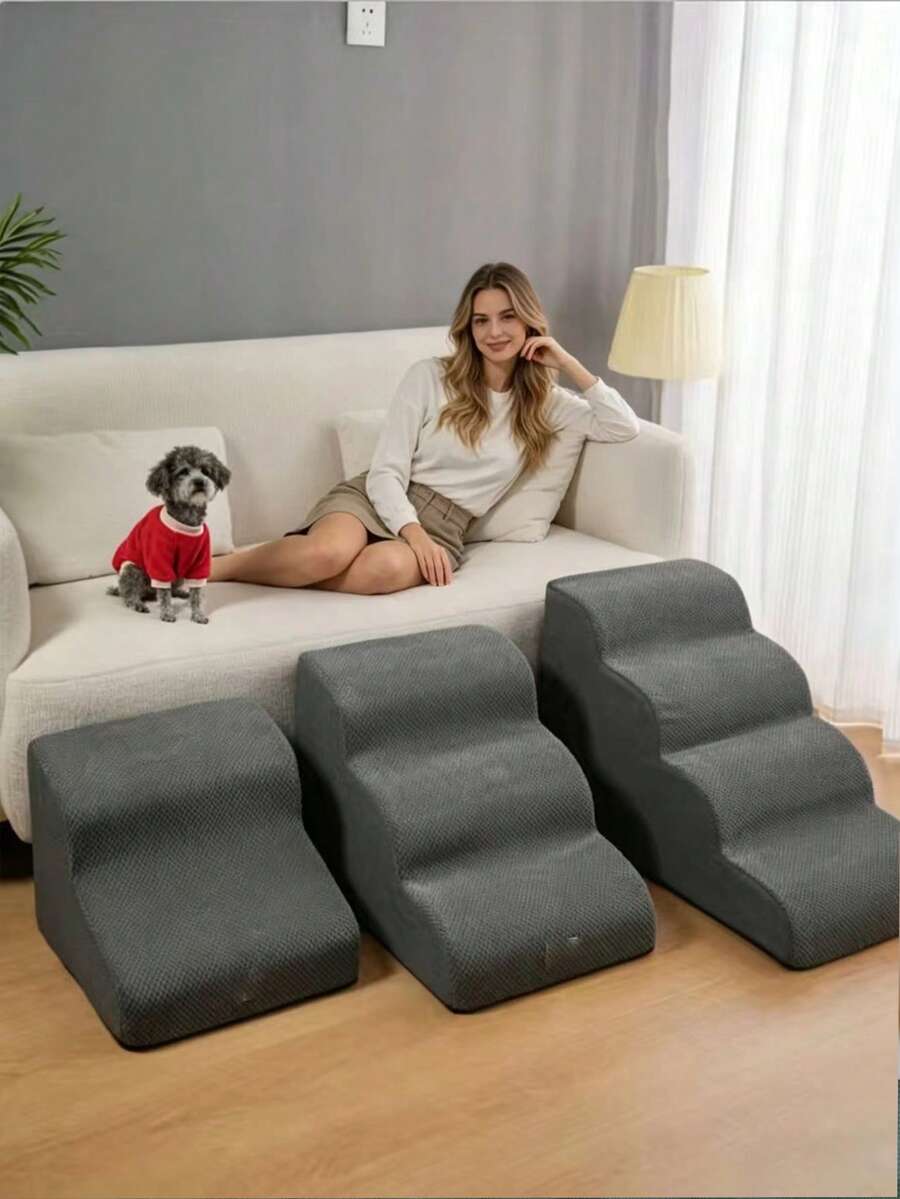 2/3/4 Escalones para perros, rampa de cama, escalones para mascotas antideslizantes, escalera desmontable y lavable para sofá/cama para perros y gatos lesionados, ancianos o con dolor de articulaciones