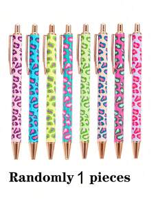 1/3pcs Random Leopard Print Ballpoint Pen Set, Retractable Design, Assorted Patterns, Minimalist Printed Pens, Suitable For Weddings, Parties, Daily Use, Gifting, Perfect Valentine's Day Present For Friends & Family - Multicolor - View 9