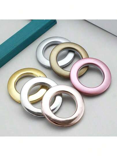 10pcs Roman Style Plastic Curtain Rings, Easy To Install And Replace, O-Shaped Rings With Holes, Low-Noise Nano Plastic Eyelets, Durable And Smooth Sliding Design, Curtain Accessories, Home Decor, Suitable For Thick Curtains And Roman Style Curtains