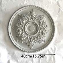 PU Ceiling Medallion Decorative, Lighting Ceiling Medallion Ring For Light Fixtures And Ceiling Fans, (Without Holes) White - C - View 6