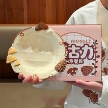 Japanese Style Mushroom Tableware Set, Handmade Asymmetrical 3D Embossed Hand-Painted Plates, Dishwasher And Microwave , Multi-Purpose For Pasta, Salad, Dessert, Soup, Dipping Sauce, Home, Party, Banquet, Wedding, Birthday, Couple, Graduation, Back To School Gift - Multicolor - View 9