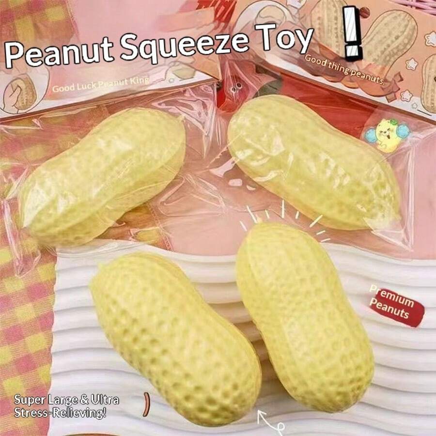 Realistic Peanut Plush Toy, Stress Relief Healing Desktop Decor, Creative Small Gift With Auspicious Meaning - Multicolor - View 1