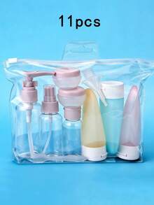 Travel Set, Squeeze Design, Portable, Leak-Proof, Refillable Cosmetic Containers, Suitable For Toiletries, Shampoo, Body Wash And Lotion, Travel Essential (Label Cards Included), Suitable For School, Vacation, Camping, Holiday, Mini Size, Also Suitable For Beach, Bathroom, Bedroom, Large Capacity - One Size - View 21