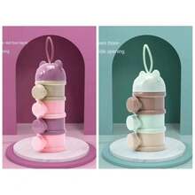 3/4 Layer Bear Shaped Portable Food Container, Divider Box, Stackable Feeding Dispenser, Leak-Proof Distributor, Colorful Bear Shaped Portable Divider Box With Hanging Loop, Convenient For Feeding On-The-Go - Multicolor - View 19