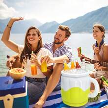 1pc Inflatable PVC Beer Shaped Decoration, Suitable For Summer Splash And Tropical Atmosphere, Pool Party, Holiday Decor And Events, No Electricity Required, Pool Inflatable, Beach Essentials, Pool Float - Multicolor - View 8