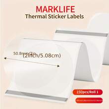 MARKLIFE标签打印机透明圆形标签，纸质，兼容P50/P50S/X2打印机，30/50毫米，适用于礼品标签、留言标签、物品管理等。 - 查看 3
