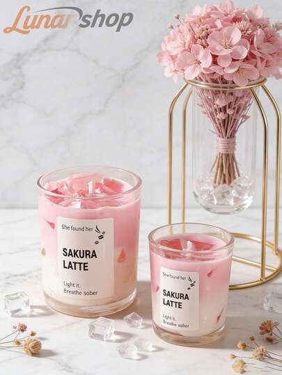 1/2 nến thạch hình cốc cà phê (Hoa anh đào/Matcha Latte, hương thơm nhẹ), thời gian cháy 12-30 giờ, nến thơm trị liệu từ thực vật, thích hợp cho phòng khách/phòng ngủ thư giãn, quà tặng Ngày Valentine/Ngày của Mẹ/Lễ hội/Lễ Phục sinh/tiệc tùng, trang trí đám cưới/trang trí bàn, nến hương hoa hồng mùa xuân/hè, cắm trại ngoài trời, làm vườn, quà tặng cho người yêu cà phê, quà tặng sáng tạo cho nam và nữ.