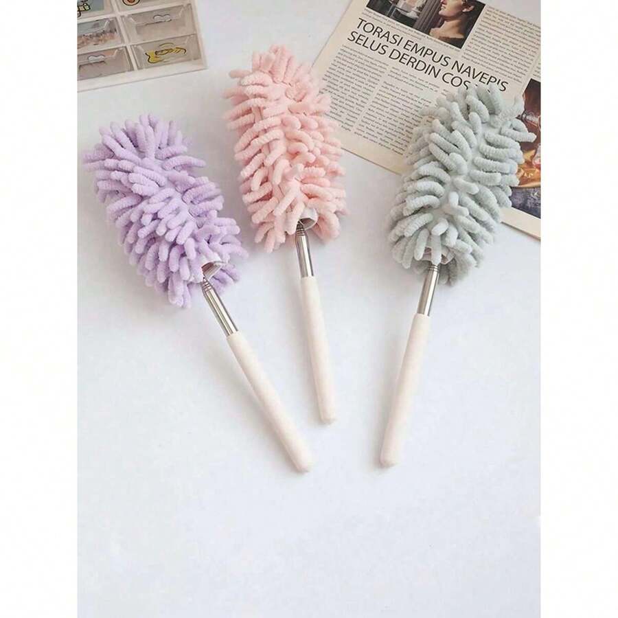 1pc Extendable Bendable Microfiber Cleaning Duster - Extended Length, Detachable Washable Handheld Anti-Static Duster, Multi-Purpose Cleaner For Car Interior, Dashboard & Vents, Ceiling Fans, High Ceilings, Blinds, Home Cleaning Tool Supplies