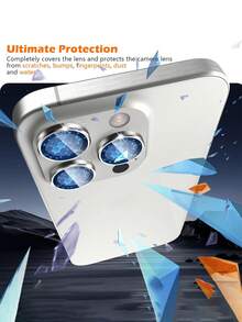 MIGAE Bộ 3 miếng dán bảo vệ ống kính camera bằng kính cường lực siêu trong chống trầy xước - Tương thích với iPhone 17 Pro Max/17 Pro/17 Air/17, 16 (6.1 inch) và 16 Plus (6.7 inch), kính cường lực 9H với vòng kim loại bảo vệ độc lập, độ trong suốt cao, tương thích với iPhone 15 Pro Max, 14 Plus, 13, 12, 11, 15 Pro, 15 Plus, 14 Pro - Vừa khít, ốp bảo vệ chống trầy xước (3 miếng, màu bạc) - Bạc - Xem 2
