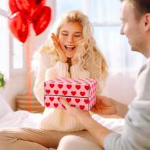 FYSUIMU - Paquete de 24 cajas de envío para el día de San Valentín caja de cartón corrugado rojo y rosa para embalaje papel de regalo manualidades pequeñas empresas 6 x 4 x 2 pulgadas - Rojo y rosado - Ver 7
