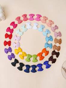 40pcs Baby Hair Clips, Mini Snap Clips, Pastel Color, Bow Decor, Suitable For Baby Girls, Non-Slip Barrettes, Especially Suitable For Newborns With Fine Soft Hair, Holiday Party Baby Hair Accessories - Multicolor - View 13