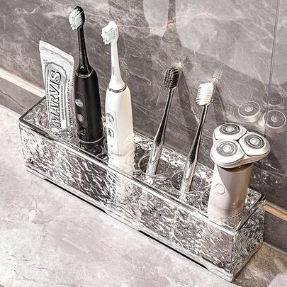 1 pezzo Portaspazzolino di lusso, Portaspazzolino da bagno, Organizer per dentifricio, detergente viso, rasoio
