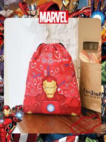 Marvel 1个漫威官方授权钢铁侠图案抽绳背包，运动健身包，大容量购物袋，轻便收纳袋，非常适合男孩/学生，是旅行、运动、海滩、度假、日常使用、郊游、购物、返校的理想之选。 - 彩色 - 查看 14