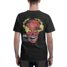 DARCSPORT Unisex 180g "STONE COLD" Skull Print Crew Neck T-Shirt, Hip Hop Loose Cotton Tee - 黑與白 - 查看 6