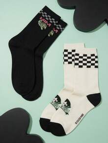 Noctvar OBM Sleepwear X Powerpuff Girls 3 Pairs POWERPUFF GIRLS Villain Design Soft Breathable Moisture-Wicking Casual Mid-Calf Socks For Men, Suitable For Various Occasions - Multicolor - View 3