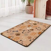 1pc Pet Feeding Mat, Cute Paw Print & Cartoon Design, Absorbent Dog/Cat Feeding Mat, Splash-Proof Bowl Mat Suitable For Pet Feeding Station. Available In Multiple Colors And Designs. - Multicolor - View 12
