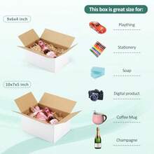 Eupako - Paquete de 30 cajas de envío pequeñas de varios tamaños 15 piezas cada una cajas de cartón corrugado cajas de cartón para embalaje para pequeñas empresas envío - Blanco - Ver 4