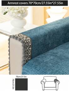 1 件舒适雪尼尔沙发垫套，四季通用现代简约防滑沙发座垫，防尘易清洁，柔软不褪色，宠物友好，适用于卧室、办公室、客厅、L 型沙发以及 1/2/3/4 座沙发。 - 寶藍色 - 查看 18