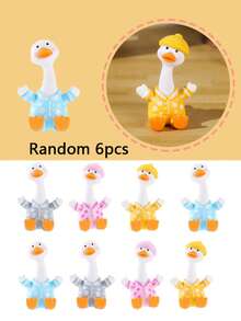1/4/6/10只迷你可爱创意鸭子，玩具屋/娃娃屋DIY装饰，书房摆件，桌面小雕像微缩模型，树脂小动物，家居装饰，汽车装饰，仙女花园配件，微型可爱鸭子，ABS树脂摆件，树脂动物，鸭子，礼物（颜色随机） - 迷你長脖鴨 - 查看 13