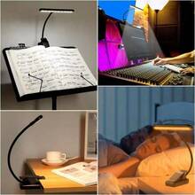 Paquete de 4 28 luces LED de soporte de música luz de piano con clip bloqueo de luz azul recargable con USB-C 4 colores x 3 brillo ideal para músico piano partitura orquesta - como en la imagen - Ver 3