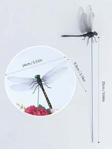 4pcs Realistic Dragonfly Garden Decor Stakes, DIY 3D Dragonfly Plug-Ins With Support Rods, Suitable For Indoor/Outdoor Mosquito Repellent, Flower Pots, Gardens, Yards, Lawns, No Battery Required - Gift For Insect Lovers And Home Decor, Durable PVC Material, Suitable For Christmas And Thanksgiving, Holiday Decoration - Multicolor - View 7