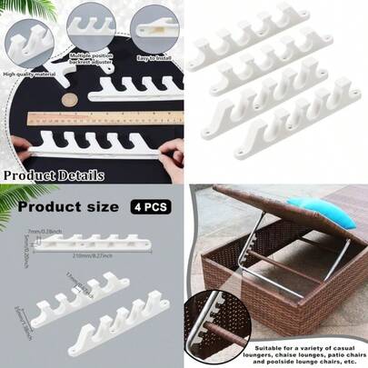 AHANDMAKER - Soporte de tumbona blanco hebilla de silla de muebles multiposiciones ajustador de apoyo trasero ajustable para patio al aire última intervensión