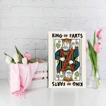 1张搞笑父亲节贺卡 - “放屁之王” - 来自儿子或女儿 - 适合送给丈夫、爷爷或男士作为生日或父亲节贺卡 - 拉我手指笑话 - 查看 3