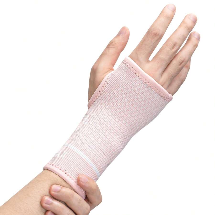 INDEEMAX Muñequera de Cobre 1 Par, Cómoda Muñequera con Correa para Artritis, Tendinitis, Esguinces, Entrenamiento, Túnel Carpiano - Izquierda y Derecha - Mujeres y Hombres (Rosa, Medium) - Negro - Ver 1