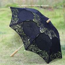 1pc Mini Lace Umbrella, Wedding Photography Prop Umbrella, Solid Color Lace Woven Dance Umbrella, Vintage Parasol, Decorative Umbrella Summer Cooling, Beach, Travel, Spring Summer Picks, Brides Maid Gifts, Room, Bedroom Decor, Bedroom Decor, Beach, Travel, For Men, For Women, Vacation,Cute Stuff,Mother's Day Gift,Bedroom Decor,Garden,Kitchen Decor,Summer,Beach,Travel Essentials,Room Decor,Squishy,Graduation,Outdoor,Garden,Travel Essentials - Multicolor - View 28