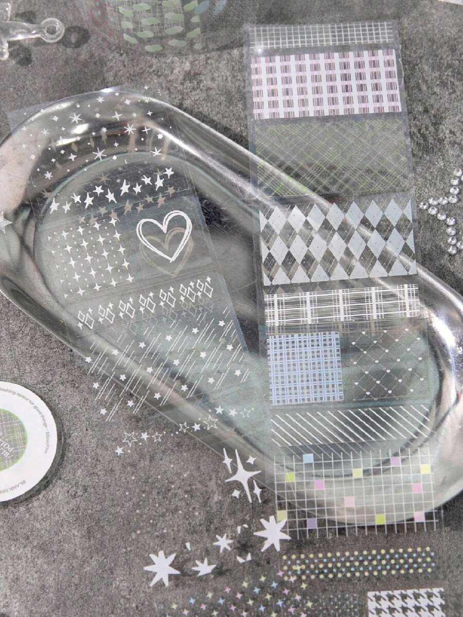 1卷宠物胶带,空白系列,可爱半透明平铺剪贴簿装饰胶带贴纸 - 多色 - 查看 1